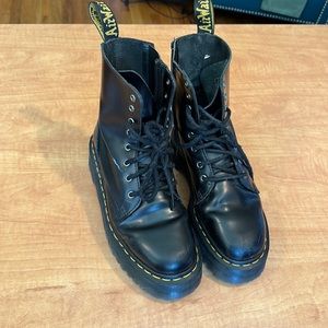 Doc Martin Black Air Wait boots with soles bouncing, size 8